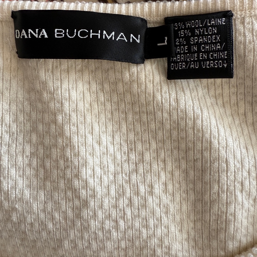 Dana Buckman Wool & Spandex Beaded Sleeveless Sweater - Picture 5 of 6